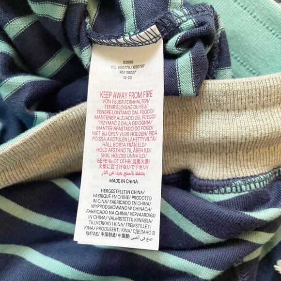 NEW Mini Boden Gray Blue Turquoise Stripe Jersey Baggies Shorts - Picture 4 of 5